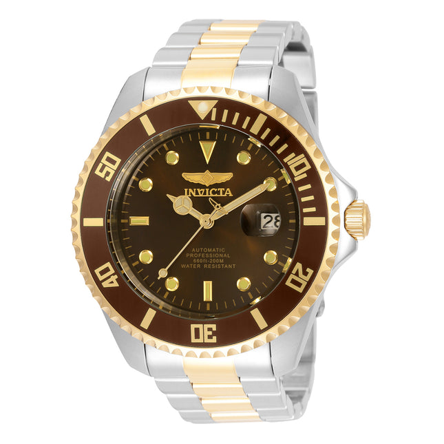 INVICTA Men's Pro Diver Automatic 47mm Two Tone Gold / Chocolate Watch