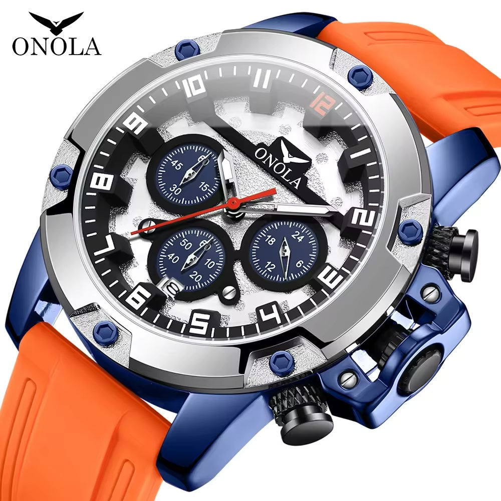ONOLA Freeman Quartz Chronograph Silicone Strap Watch image 8