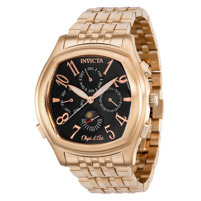 INVICTA Men's Classic Automatic Moonphase 42mm Chronograph Rose Gold / Black Watch