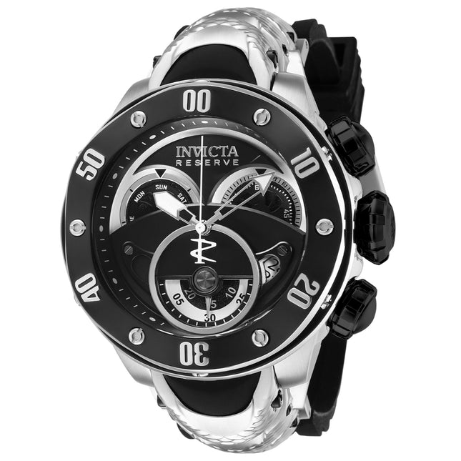 INVICTA Men's Reserve Kraken 54mm Silver / Black Chronograph 200m Watch