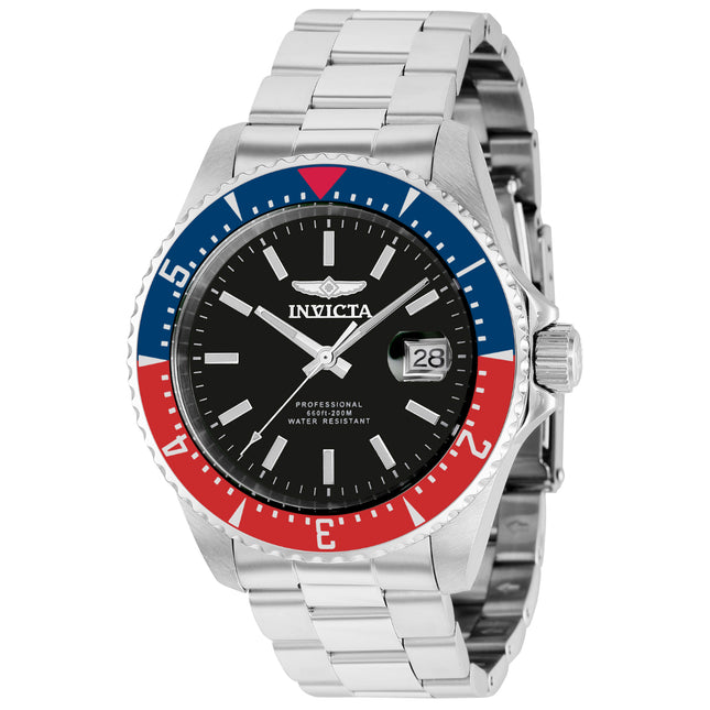 INVICTA Men's Pro Diver Automatic 44mm Silver / Pepsi Bezel Oyster Bracelet 200m Watch