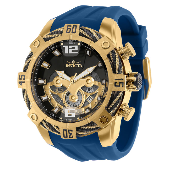 INVICTA Men's Bolt Chronograph Steel Infused 51mm Watch Gold Blue