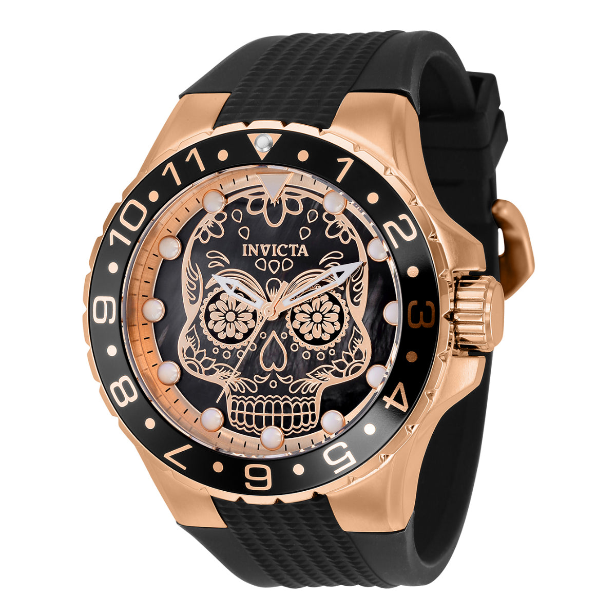 INVICTA Men's Aviator Dia De Los Muertos 50mm Watch Rose Gold