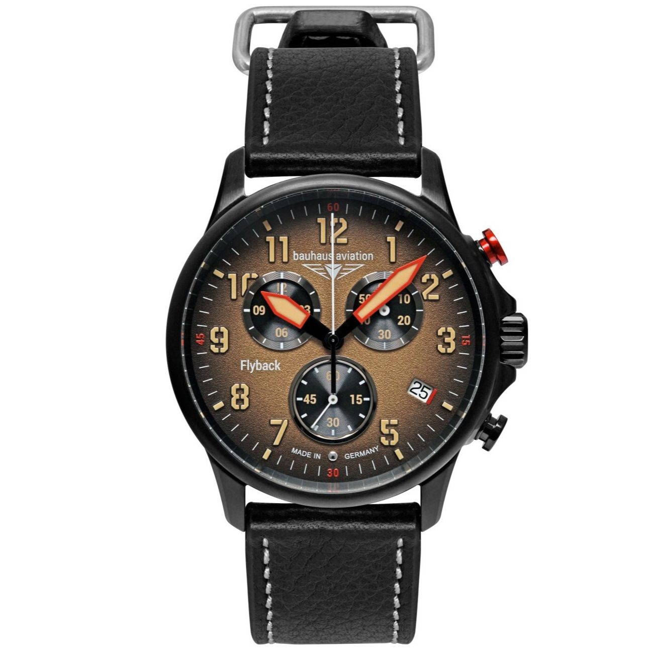 BAUHAUS AVIATION Men's Blackwing Leather Strap Watch 28885 image 0