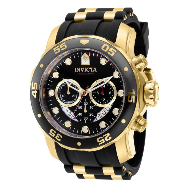 INVICTA Men's Colossus 49.5mm Pro Diver Silicone Black / Gold Watch