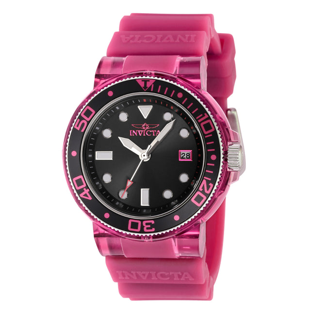 INVICTA Women's Pro Diver 40mm Translucent Silicone Hot Pink Watch