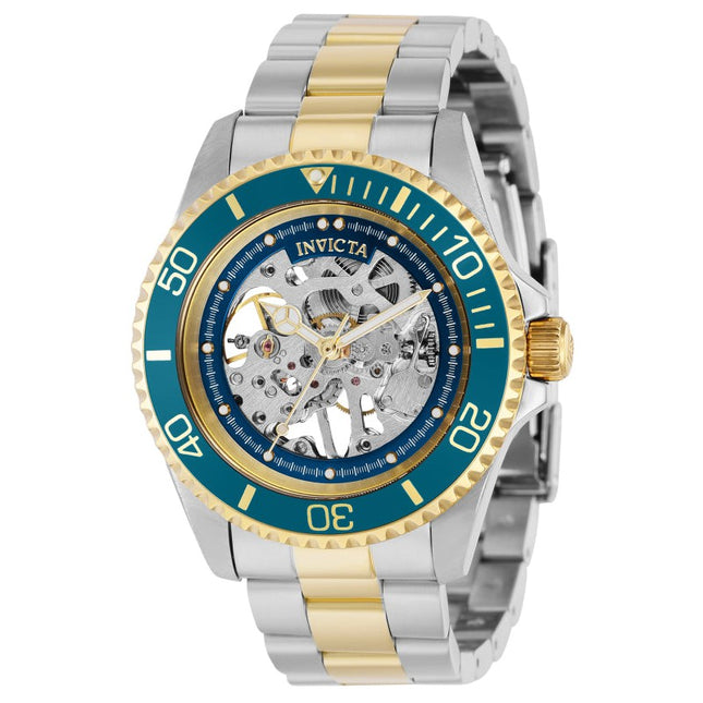 INVICTA Men's Automatic Skeleton Pro Diver 43mm Two Tone / Turquoise Watch