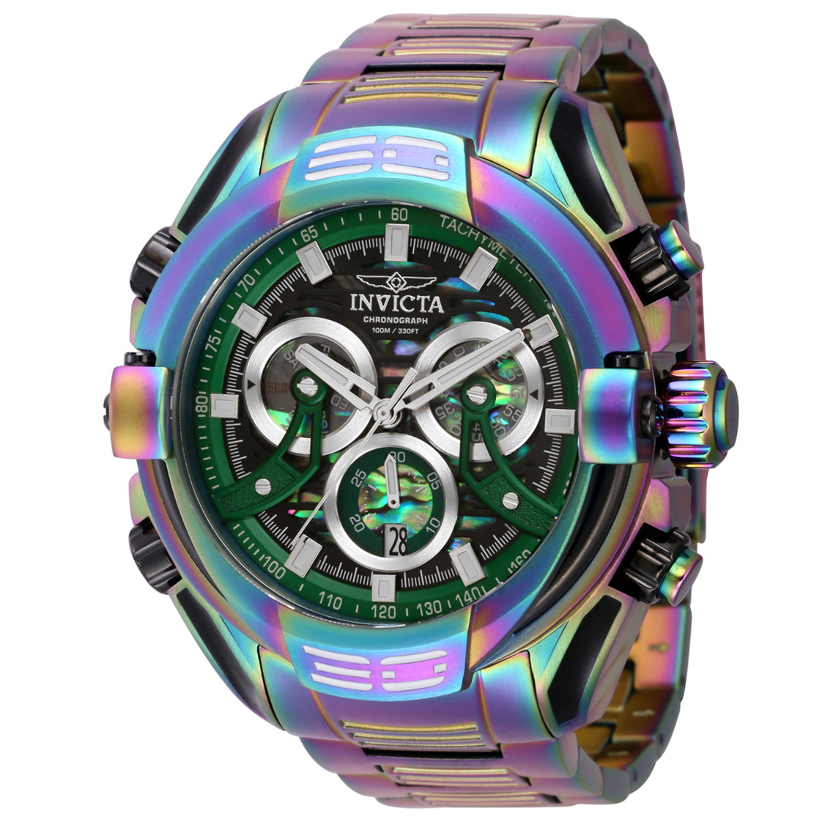 INVICTA Men's S1 Rally Mammoth 54mm Steel / Iridescent Chronograph 100m Watch