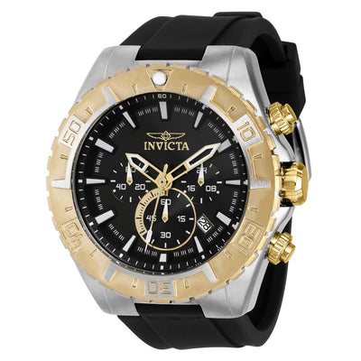 INVICTA Men's Aviator Duran Chronograph 49mm Silicone Watch Gold / Black