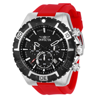 INVICTA Men's Aviator Duran Chronograph 49mm Silicone Watch Silver/Red