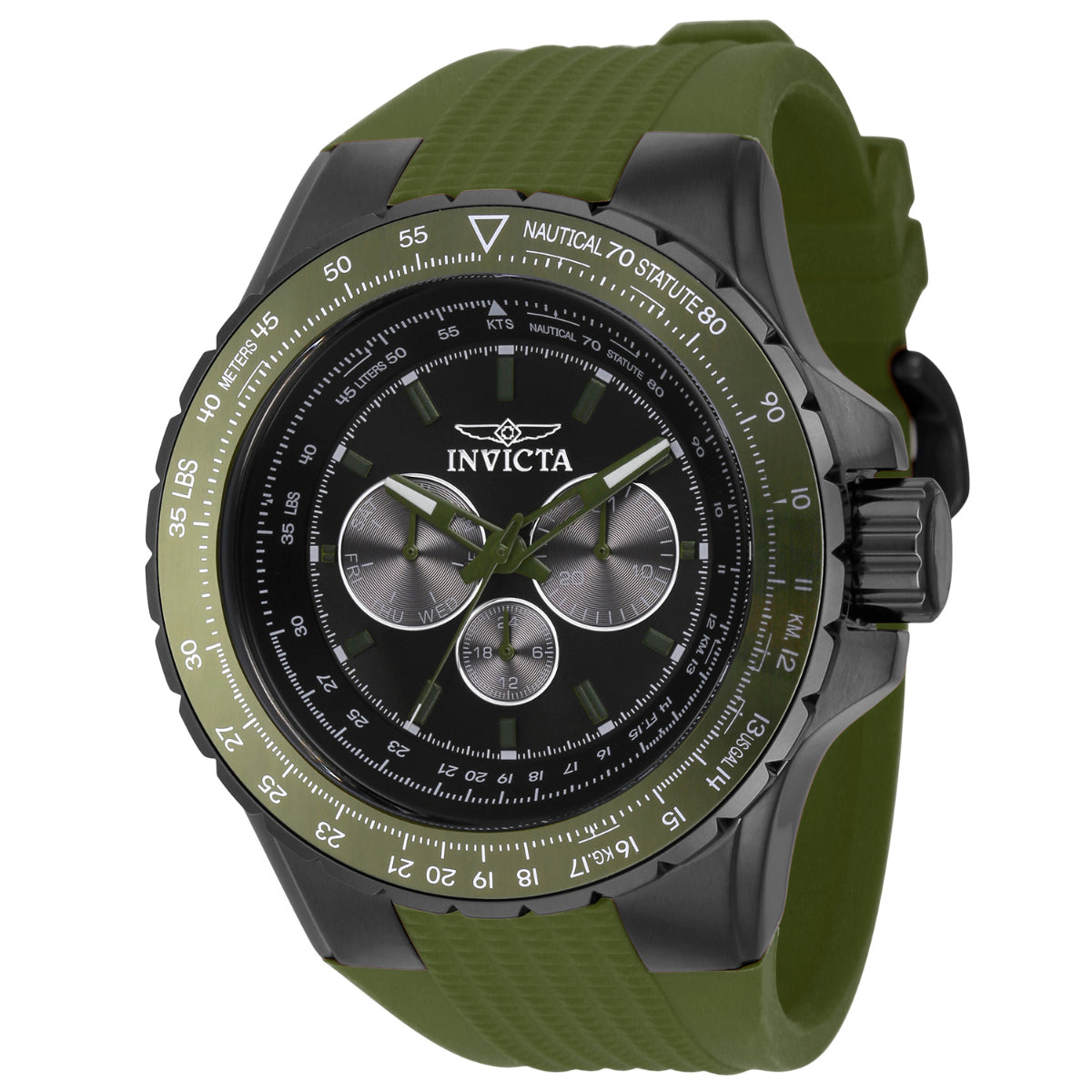 INVICTA Men's Aviator Nautical Chronograph 50mm Watch Army Green