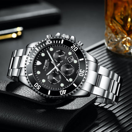 TEVISE Perpetual Automatic Silver/Black Watch image 1