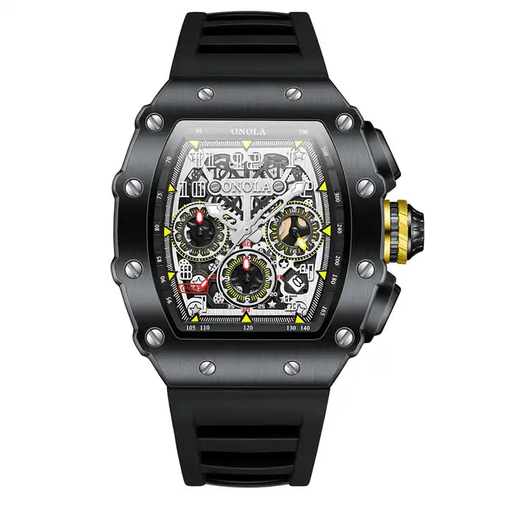ONOLA Grande Prix Shanghai AUTOMATIC Chronograph Watch - Black / Black image