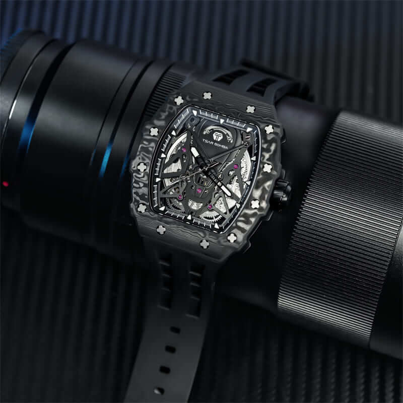 TSAR BOMBA Elemental-Carbon Fiber Automatic Watch Phantom TB8207CF