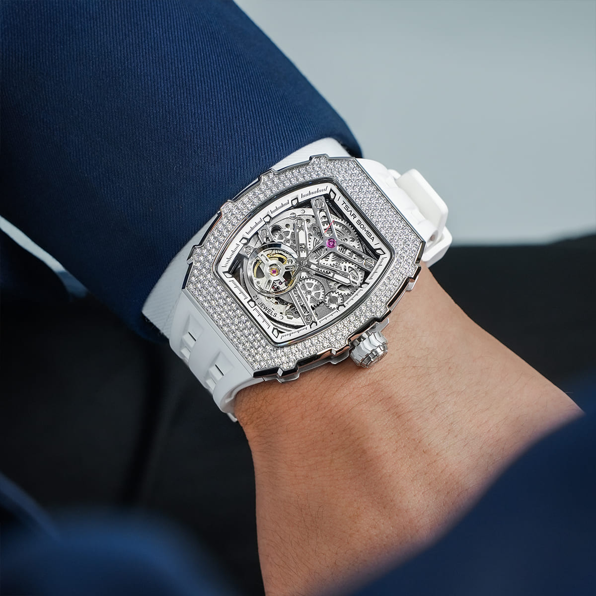 TSAR BOMBA Elemental-Cubic Zirconia Automatic Watch TB8208D