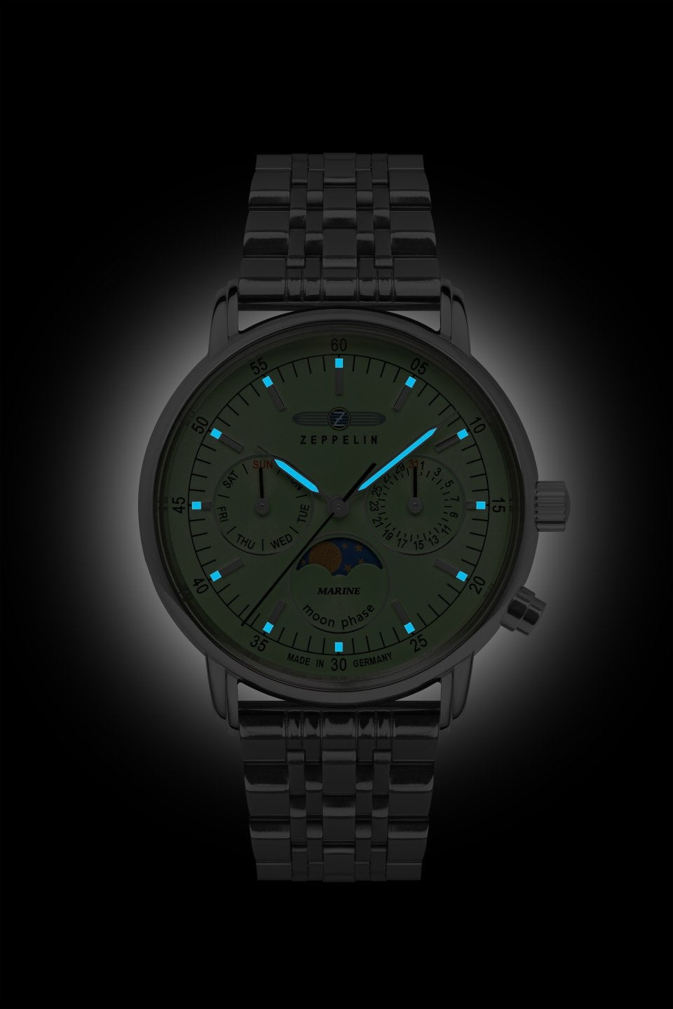 ZEPPELIN Lady LZ 14 Marine Moonphase Watch Mint Green 8637M4 image 1