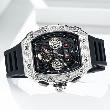 Reef Tiger Men's Aurora Titan Mechanical Multifunctional Day/Date Skeleton Automatic Watch RGA3009 image 3