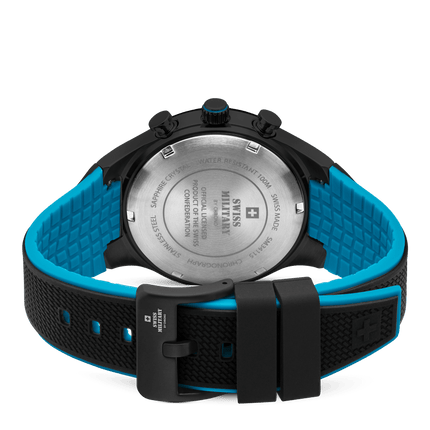 Swiss Military Speed Chronograph Watch – Black Blue Rubber| SM34115.08 image 2