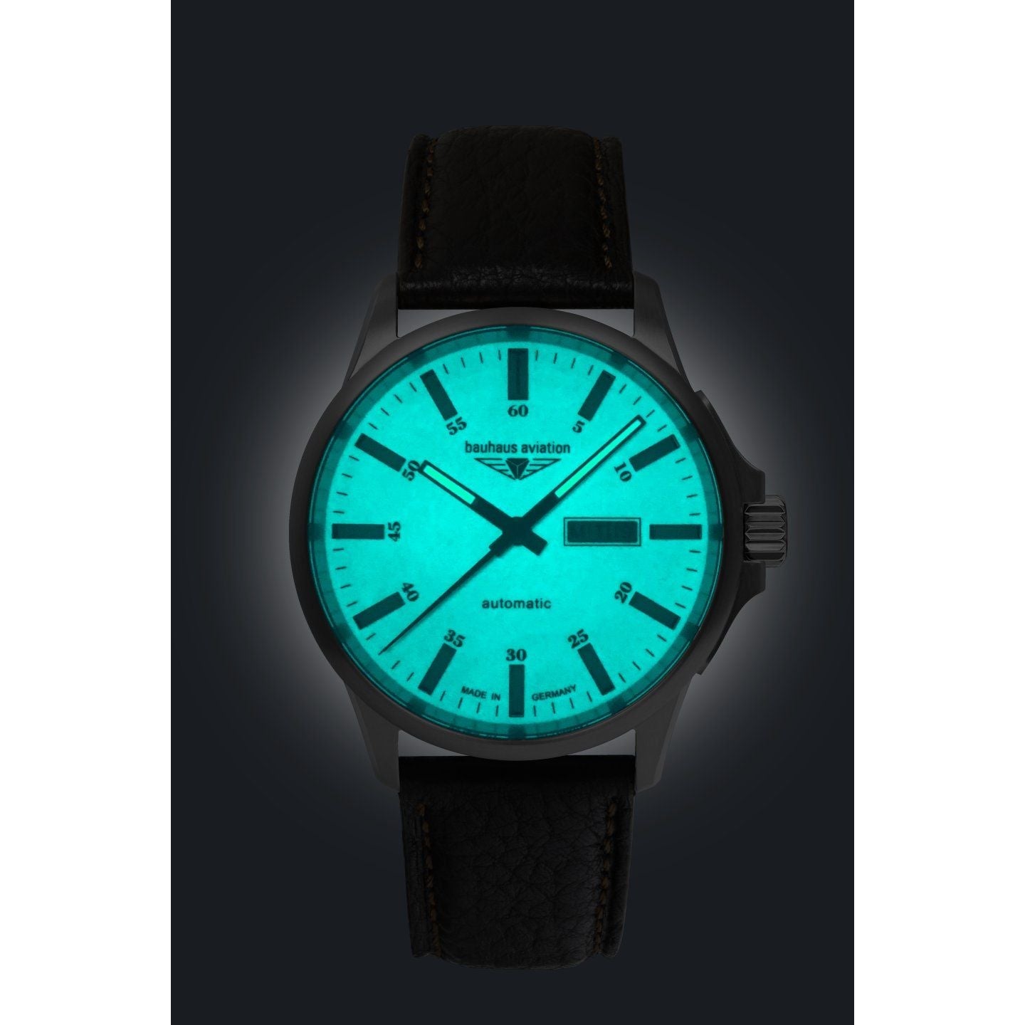 BAUHAUS AVIATION Men’s Titanium Automatic Day Date Watch 28665 image 2