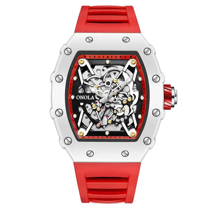 ONOLA Creed-X AUTOMATIC Watch MILK - Milk White / Red image