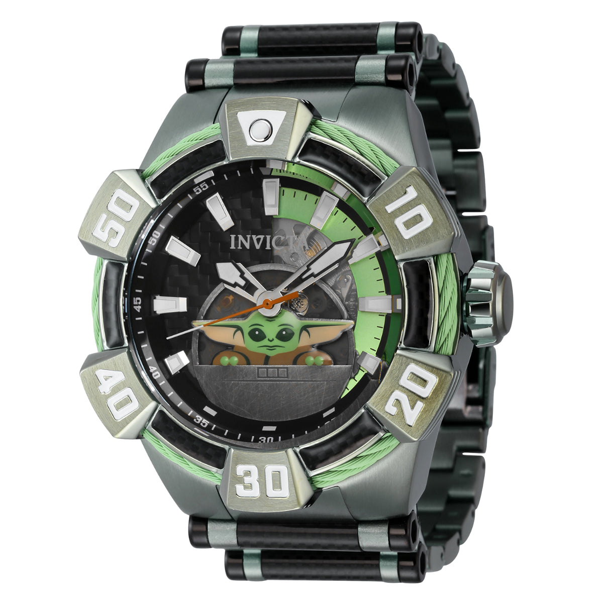 INVICTA Men's STAR WARS Mandalorian The Child Automatic Limited Edition Steel Infused Watch Mint Green