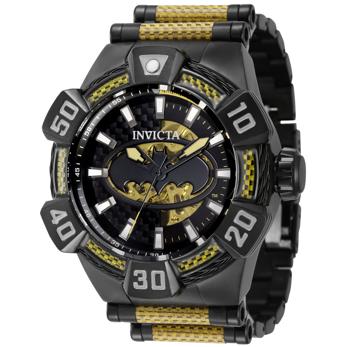 INVICTA Men's DC Comics Limited Edition Batman Automatic Gotham Knight 52mm Watch Gold Black