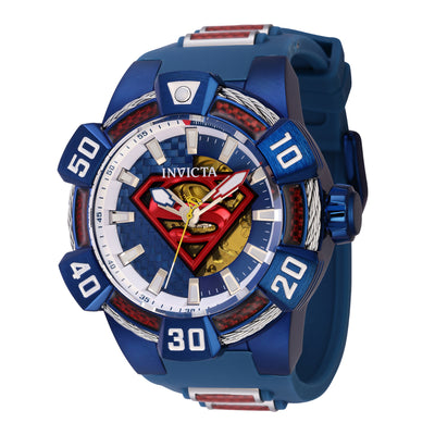 INVICTA Men's DC Comics Limited Edition Superman Automatic 52mm Blue / Red Silicone Steel Infused Watch