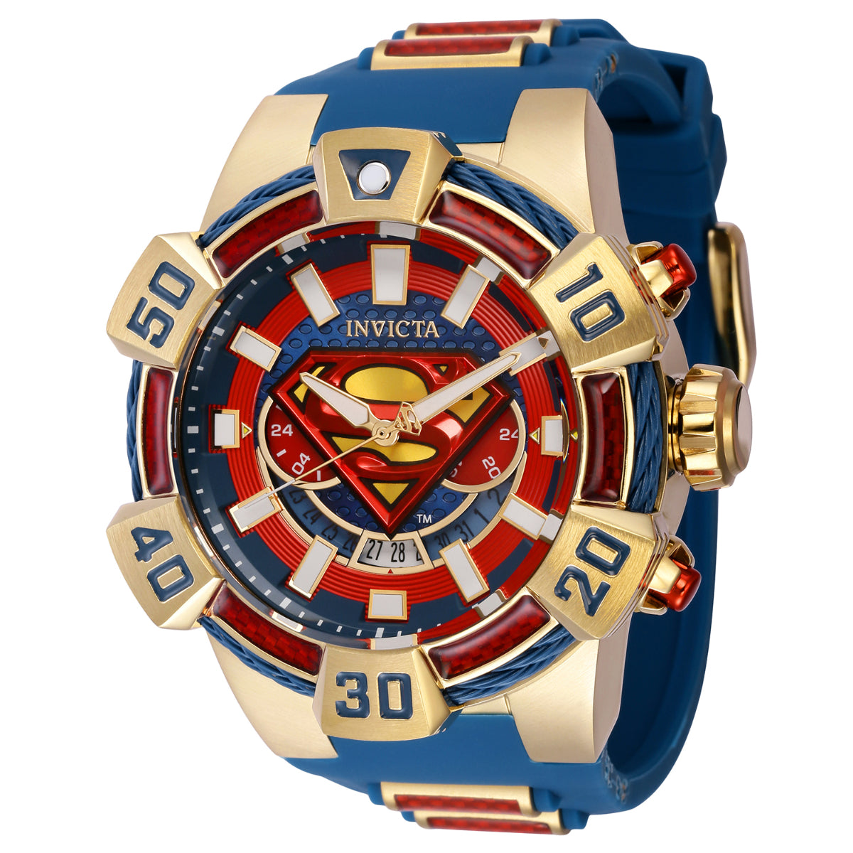 INVICTA Men's DC Comics Superman Man of Steel Ltd Edition Chronograph 52mm Watch Gold