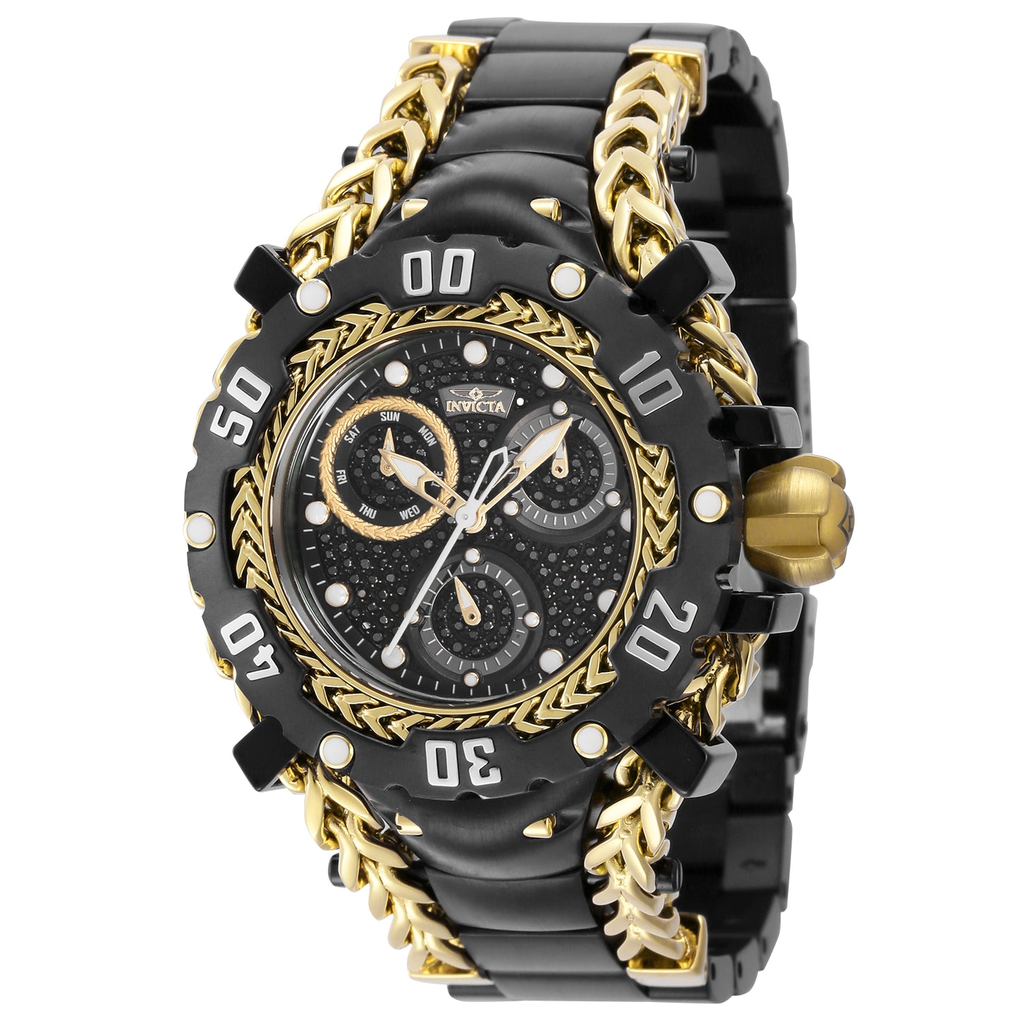 INVICTA Women's Gladiator 43mm Black / Gold 0.58ct Diamond Watch