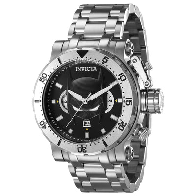 INVICTA Men's DC Comics Batman Limited Edition Crown Protector Chronograph 53mm Watch Silver