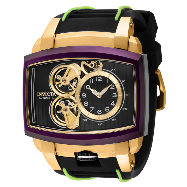 INVICTA Men's Akula Automatic Skeleton 52mm Double Barrel Watch Gold / Violet