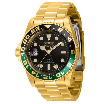 INVICTA Men's Pro Diver Swiss Inverted 42mm GMT Gold / Riddler 200m Jubilee Bracelet Watch
