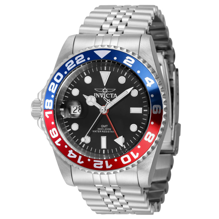 INVICTA Men's Pro Diver Swiss Inverted 42mm GMT Pepsi 200m Jubilee Bracelet Watch