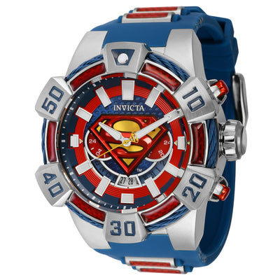 INVICTA Men's DC Comics Superman Man of Steel Ltd Edition Chronograph 52mm Watch Red/Blue