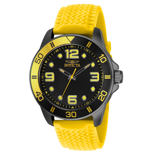 INVICTA Men's Pro Diver 45mm Black / Yellow Silicone Watch