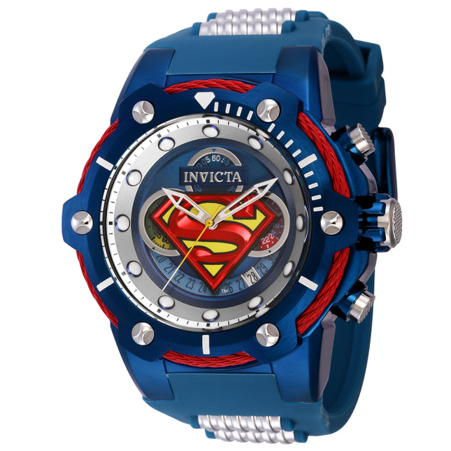 INVICTA Men's DC Comics Superman Krypton Ltd Edition Chronograph 53mm Watch Blue/Red