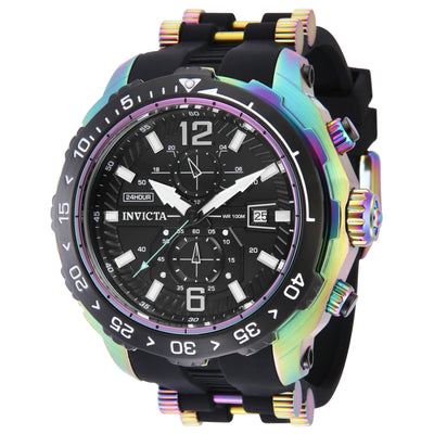 INVICTA Men's Aviator Concourse 51mm Chronograph Iridescent Silicone Strap Watch