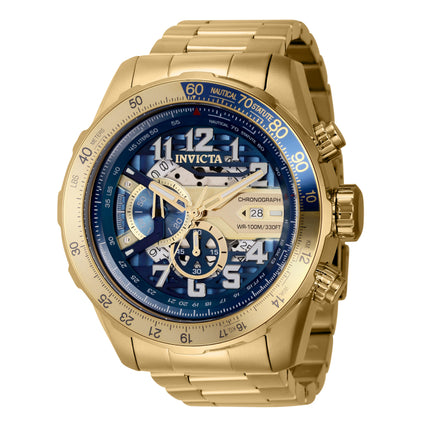 INVICTA Men's Aviator NAUTICA 53mm Gold / Blue Chronograph Watch