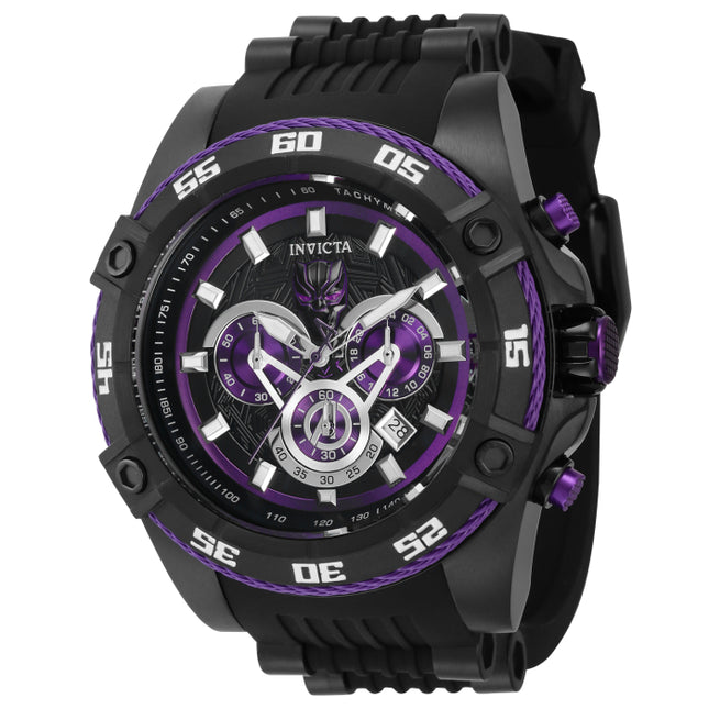 INVICTA Men's Marvel Limited Edition Black Panther Chronograph Black / Purple Watch