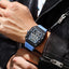 MEGIR Men's TONNEUX-X Chronograph Black / Blue Watch