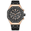 MEGIR Men's Royale Chronograph Rose Gold / Ionic Black / Stainless Steel Bracelet Watch