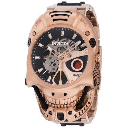 INVICTA Men's Artist Skull Terminator Automatic 48mm 100m Roae Gold / Black Watch