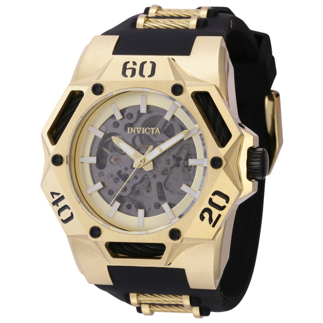 INVICTA Men's Coalition Forces Tanker 48mm Automatic Steel Infused Silicone Gold / Black Watch
