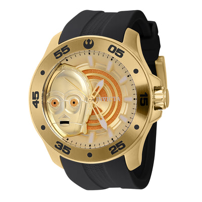 INVICTA Men's STAR WARS Limited Edition C-3PO 50mm Watch Black Gold