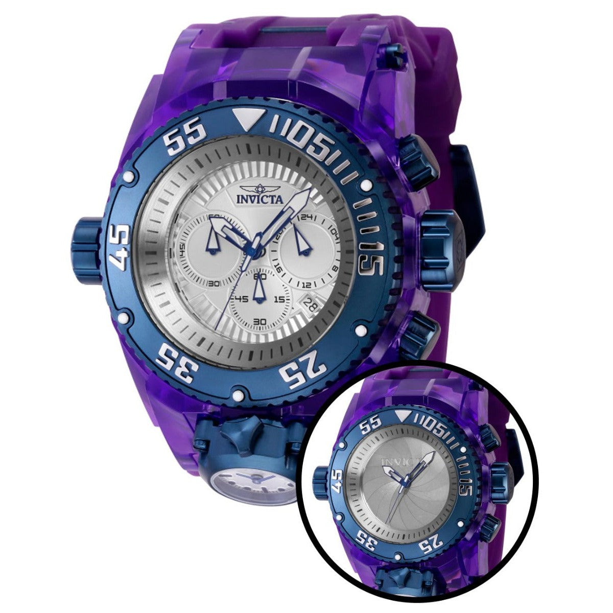 INVICTA Men's Bolt Phantom 2-IN-1 52mm Purple / Cobalt Watch