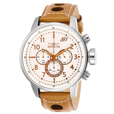 INVICTA Men's S1 Rally Desert 48mm Chronograph Leather Light Brown Watch