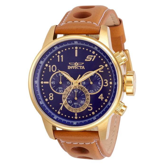 INVICTA Men's S1 Rally 46mm Namibian Gold Trim Chronograph 100m Watch