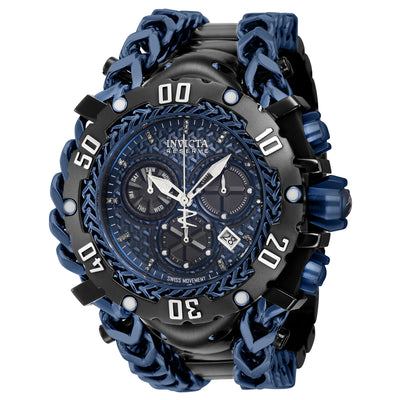 INVICTA Men's Reserve Gladiator 0.12ct Diamond Ionic Black and Navy Chronograph 58mm Watch