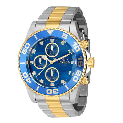 INVICTA Men's Pro Diver Chunky Chronograph 43mm Watch Two Tone Blue