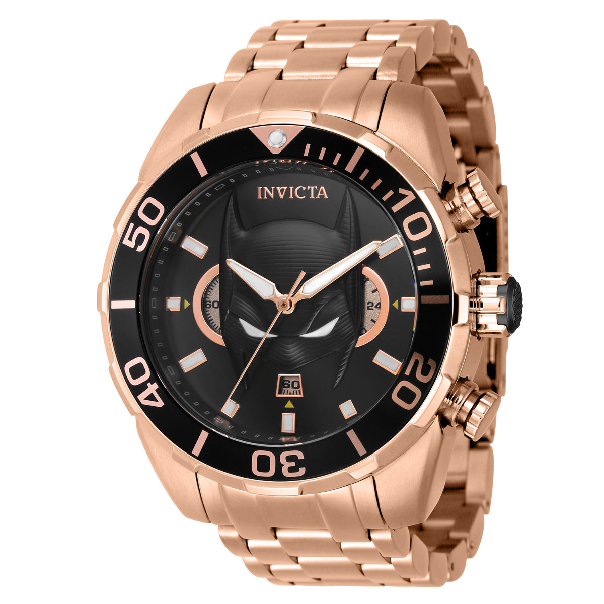 INVICTA Men's DC Comics Batman Limited Edition Bat Chronograph 50mm Watch Rose Gold